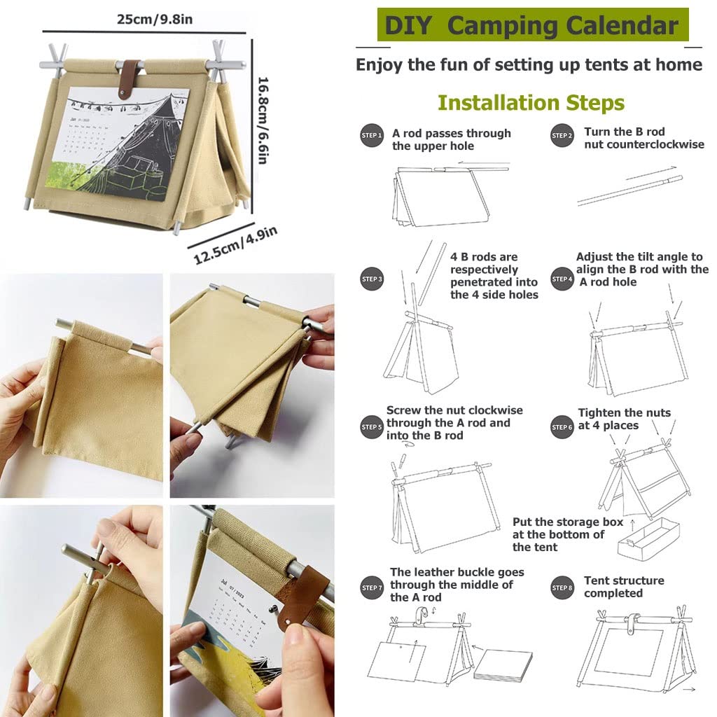 DIY Camping Tent Desk Calendar 2023