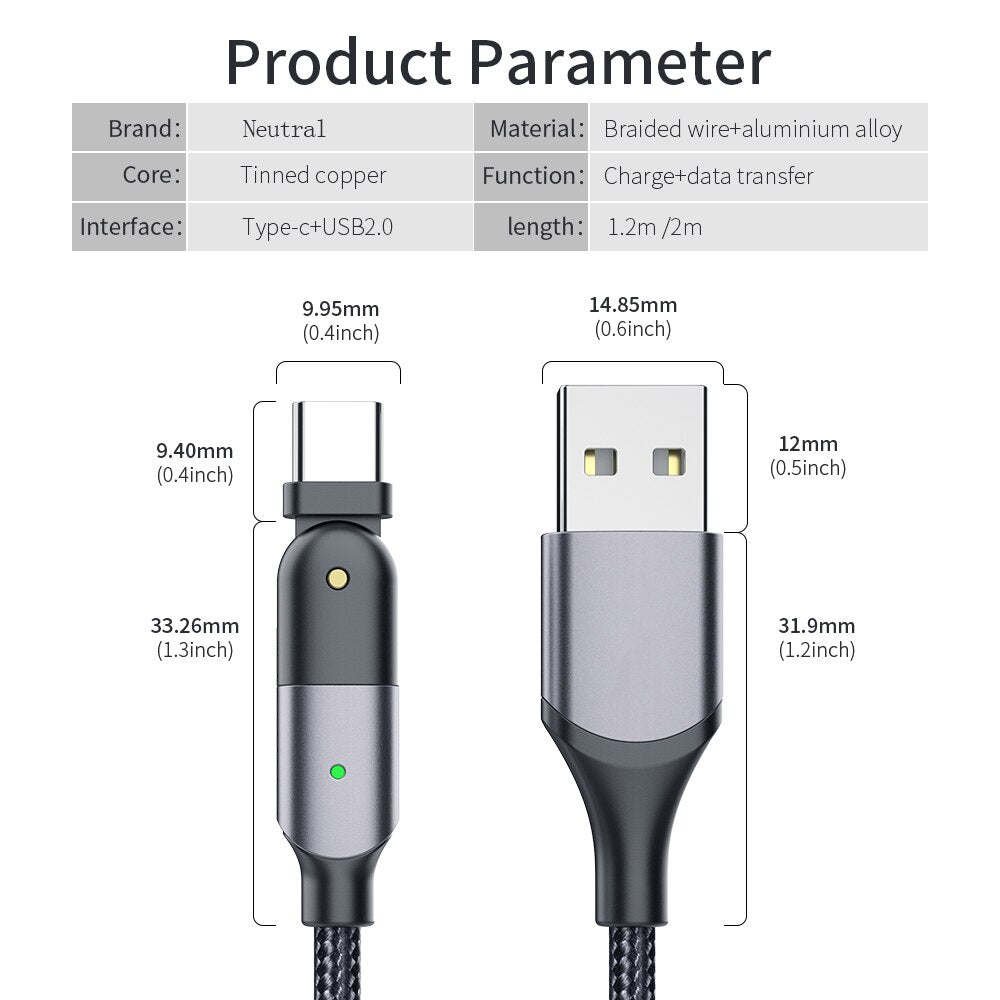 Rotating 100W SuperCharge Cable